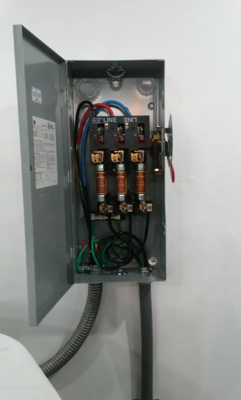 Three-phase disconnect switch installed for Electrical Wiring & Rewiring in Riga